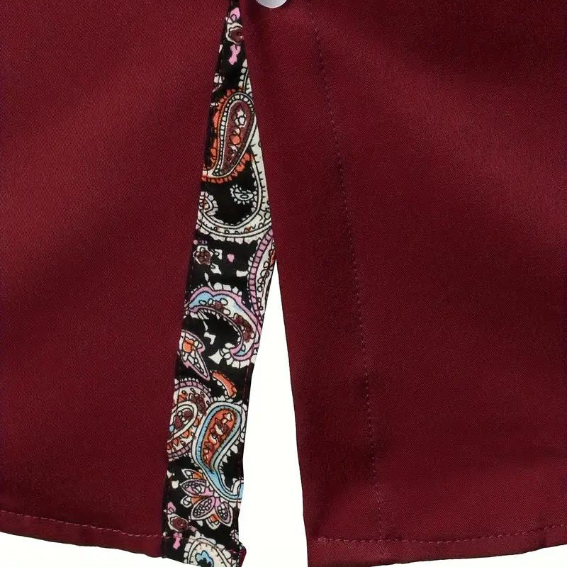 Yves | Chemise Habillée pour Hommes avec Détails à Imprimé Paisley – Tissu à Doux Mélange