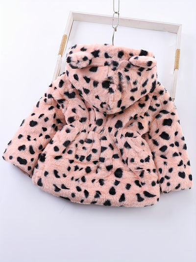 Fiona - Veste à capuche en polaire à imprimé léopard pour filles