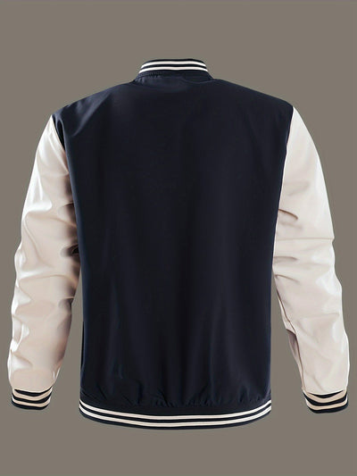 Veste de Baseball Zippée Color Block pour Hommes