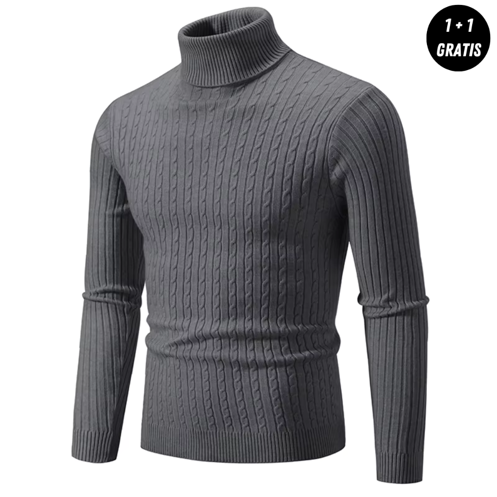 Victor| Pull chaud en maille avec col roulé