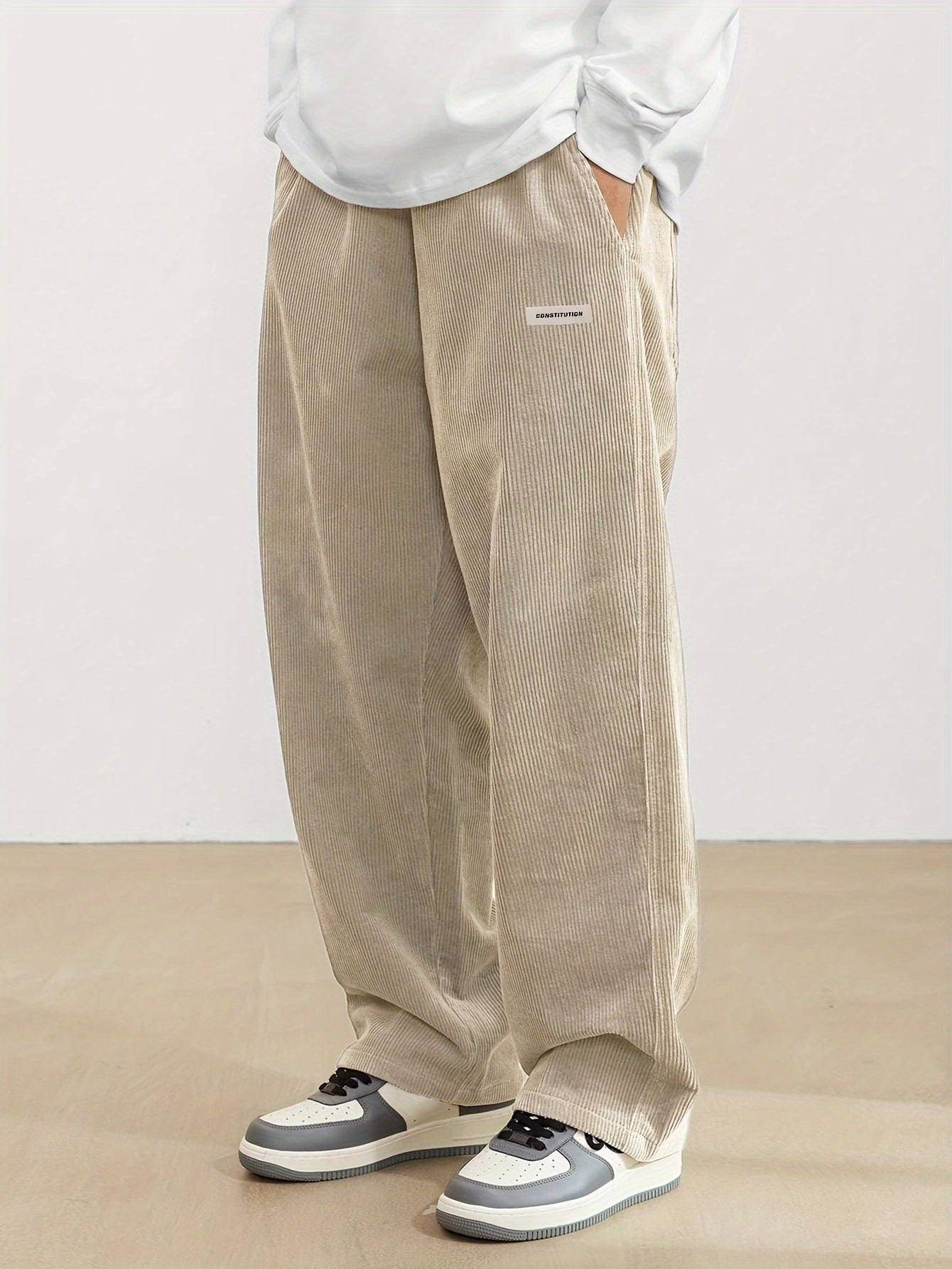 Iker - Pantalon en velours côtelé à poches pour hommes