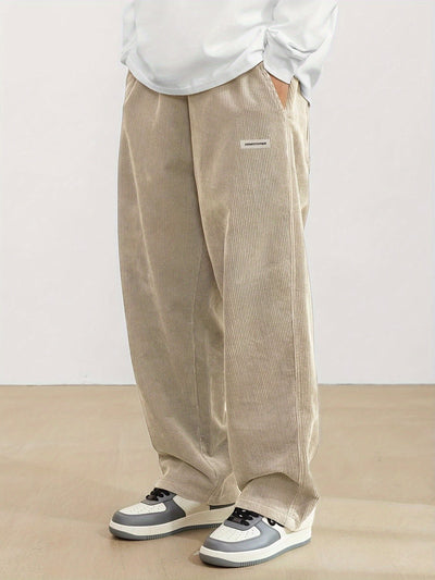 Iker - Pantalon en velours côtelé à poches pour hommes