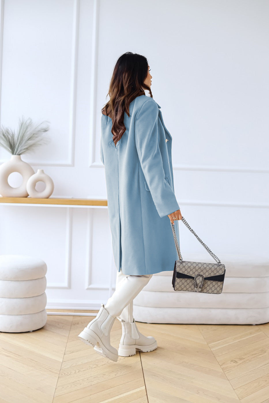 Zaria - Manteau en laine double boutonnage pour femme