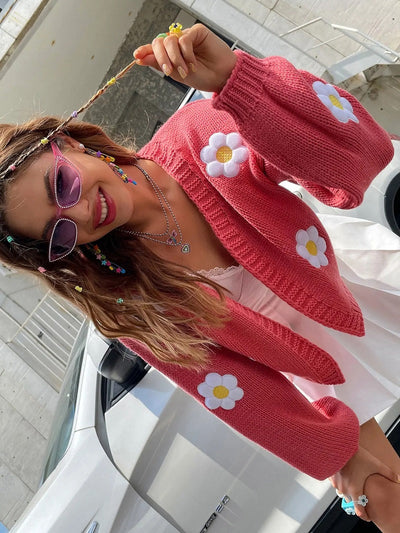 Adelaide | Cardigan en tricot fleuri pour femme