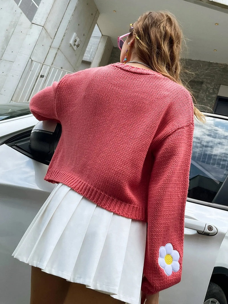 Adelaide | Cardigan en tricot fleuri pour femme