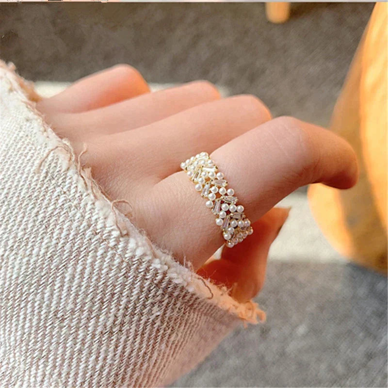 Bague élégante en perles - Pour l'amateur de perles !