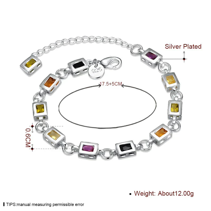 Amber - Bracelet de zircon multi-colorant avec des pierres étincelantes