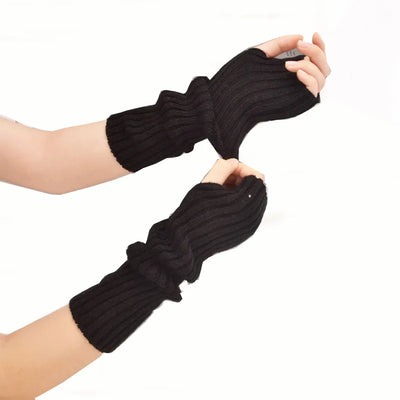 Zoë - Gants longs tricotés sans doigts pour plus de style
