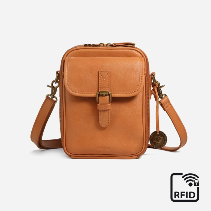 Vrai | Sac à Bandoulière pour Femmes avec Compartiments Multi-Couches et Texture Lisse