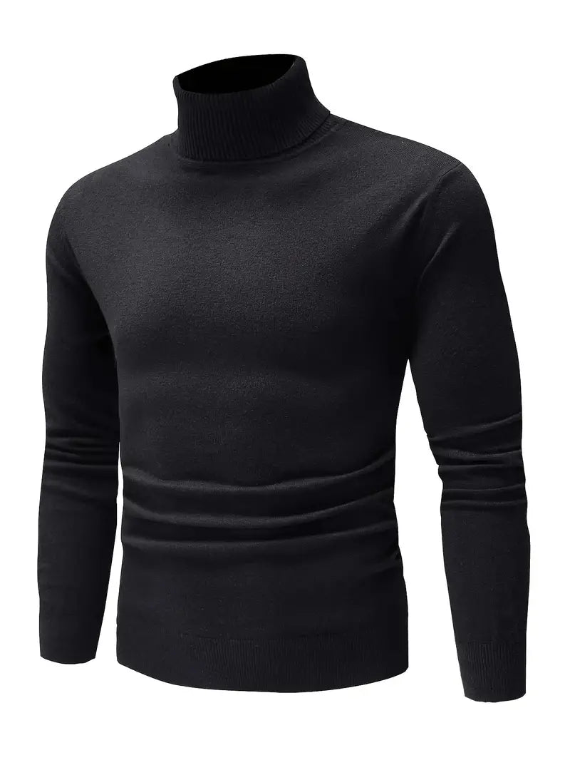 Ayaan - Pull à col de tortue et à manches longues de style classique pour hommes