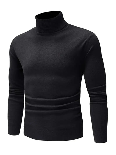 Ayaan - Pull à col de tortue et à manches longues de style classique pour hommes