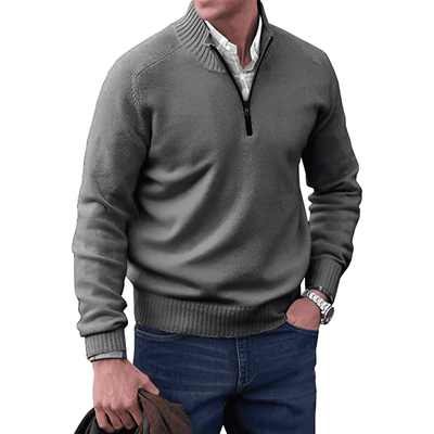Osias - Pull décontracté avec fermeture éclair pour hommes