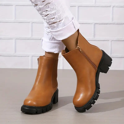 Hadassah - Bottes Chelsea confortables et épaisses pour femmes
