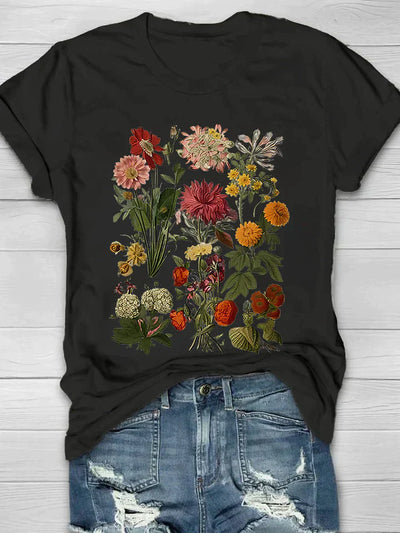 Doris - T-shirt vintage à imprimé floral pour femme