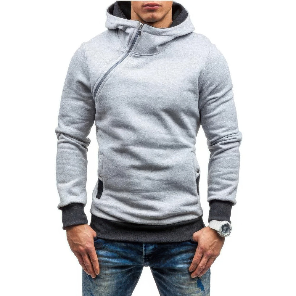 Stetson - Pull étroit pour homme avec fermeture éclair diagonale