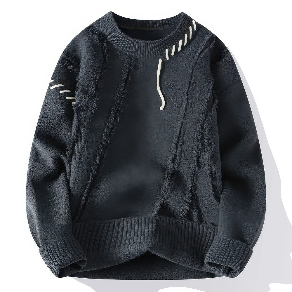 Justin - Pull à col roulé patchwork pour homme