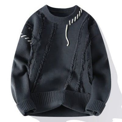 Justin - Pull à col roulé patchwork pour homme