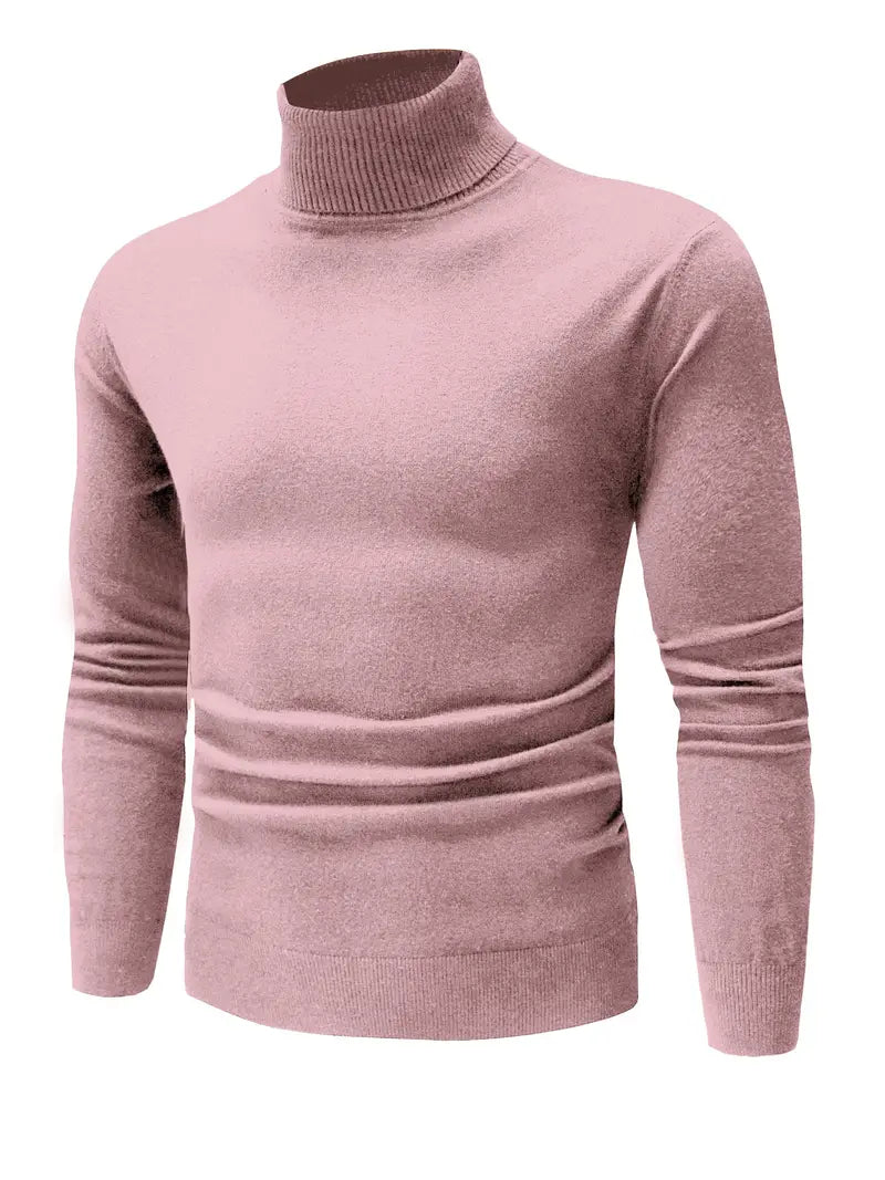 Ayaan - Pull à col de tortue et à manches longues de style classique pour hommes
