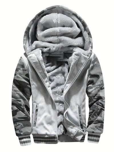 Veste Polaire Chaude à Capuche Décontractée pour Hommes