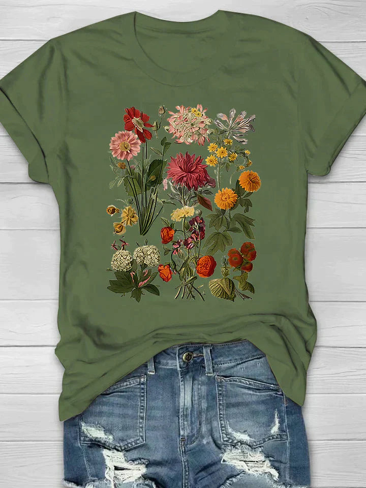 Doris - T-shirt vintage à imprimé floral pour femme