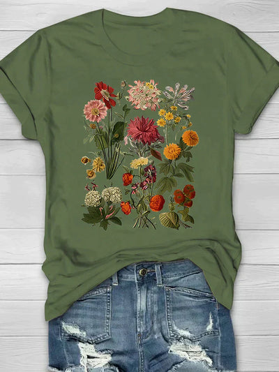 Doris - T-shirt vintage à imprimé floral pour femme
