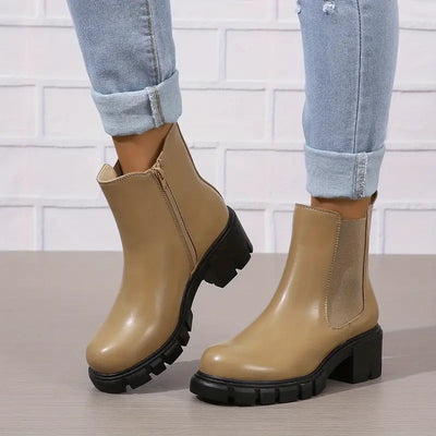 Hadassah - Bottes Chelsea confortables et épaisses pour femmes
