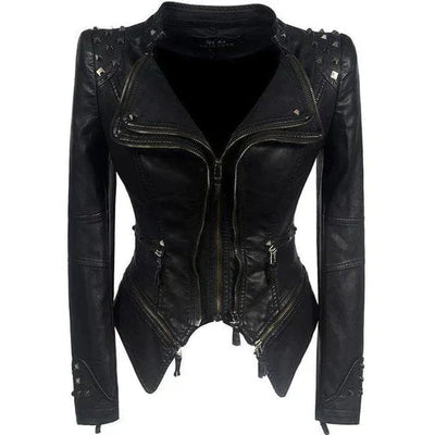 Veste en Cuir Femme Classique Élégante en Cuir Véritable