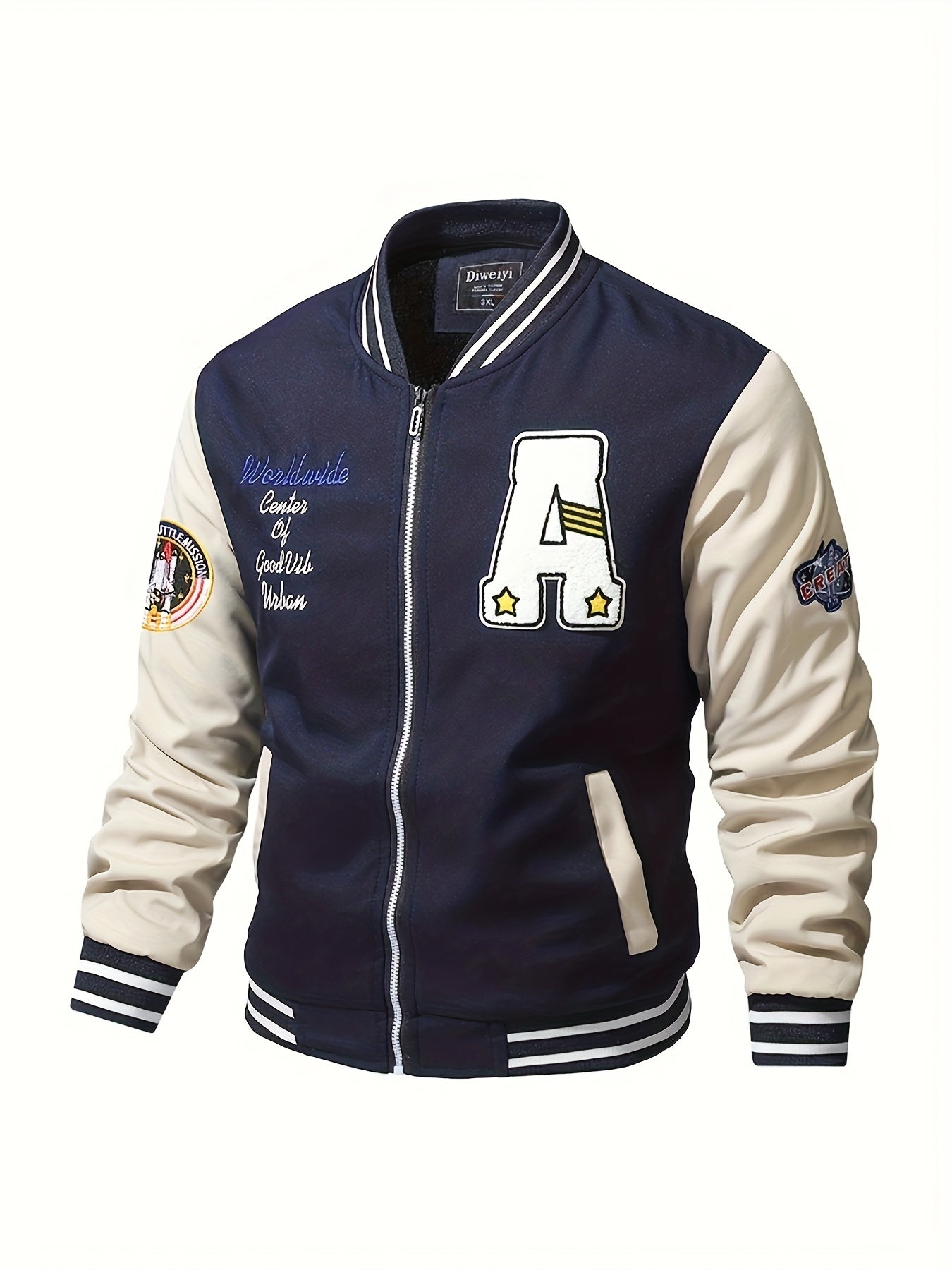 Veste Homme à Imprimé avec Col Montant pour Extérieur