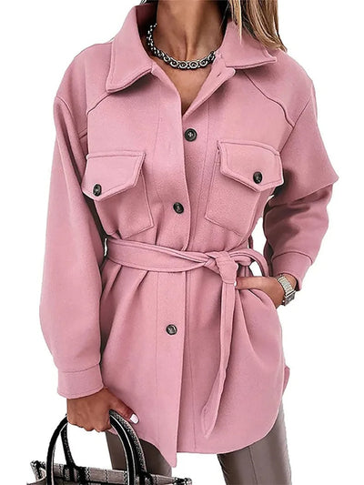 Emma - manteau d'été long, léger et coupe-vent en laine