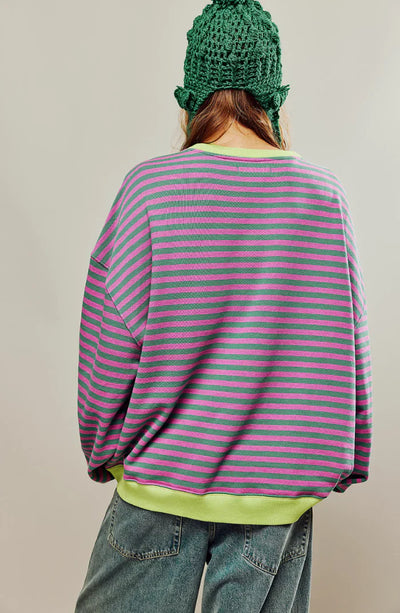 MANA | Pull surdimensionné rayé