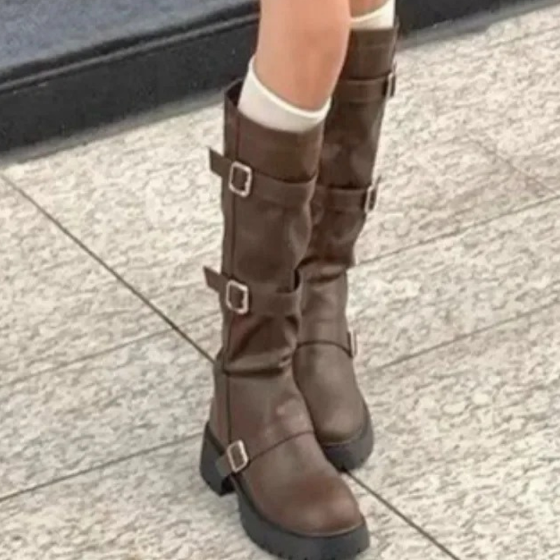 Olivia - Bottes hautes polyvalentes avec orteil rond