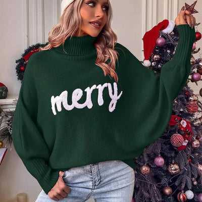 Lilah - Pull à col roulé chaud et festif pour femmes