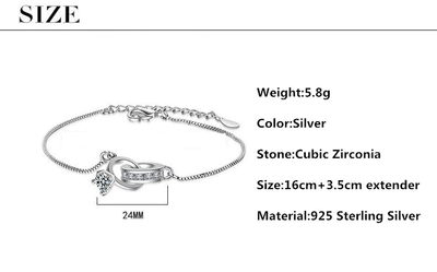 Romy - Bracelet à breloques bague avec signification amoureuse