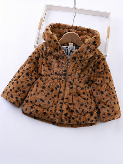 Fiona - Veste à capuche en polaire à imprimé léopard pour filles