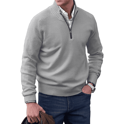 Osias - Pull décontracté avec fermeture éclair pour hommes