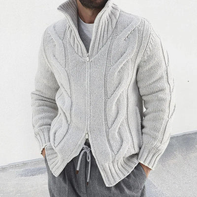 William Cardigan - Cardigan en tricot avec col montant et fermeture éclair
