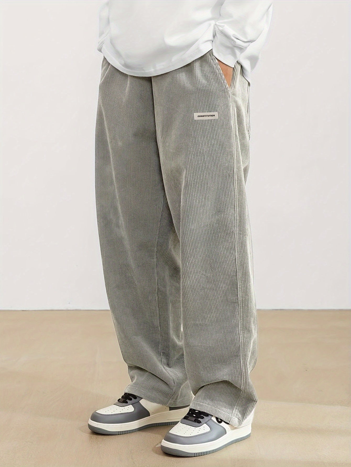 Iker - Pantalon en velours côtelé à poches pour hommes