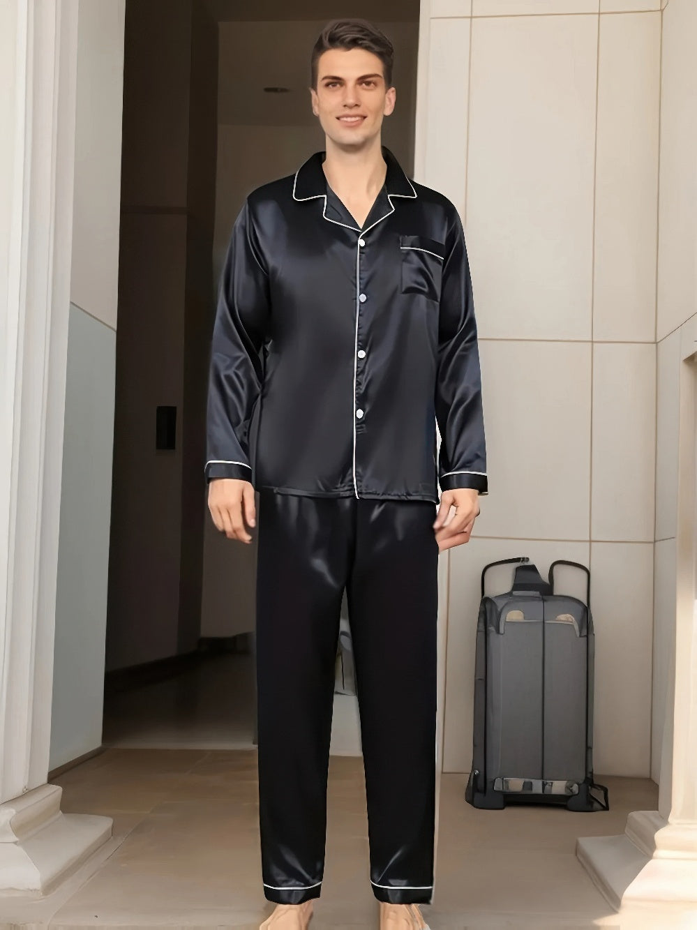 Keanu - Pyjama Ensemble homme en satin de soie