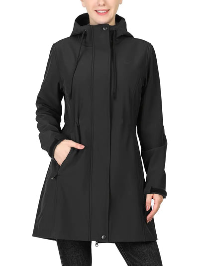 Amaia - Manteau long à capuche avec poches pour femme