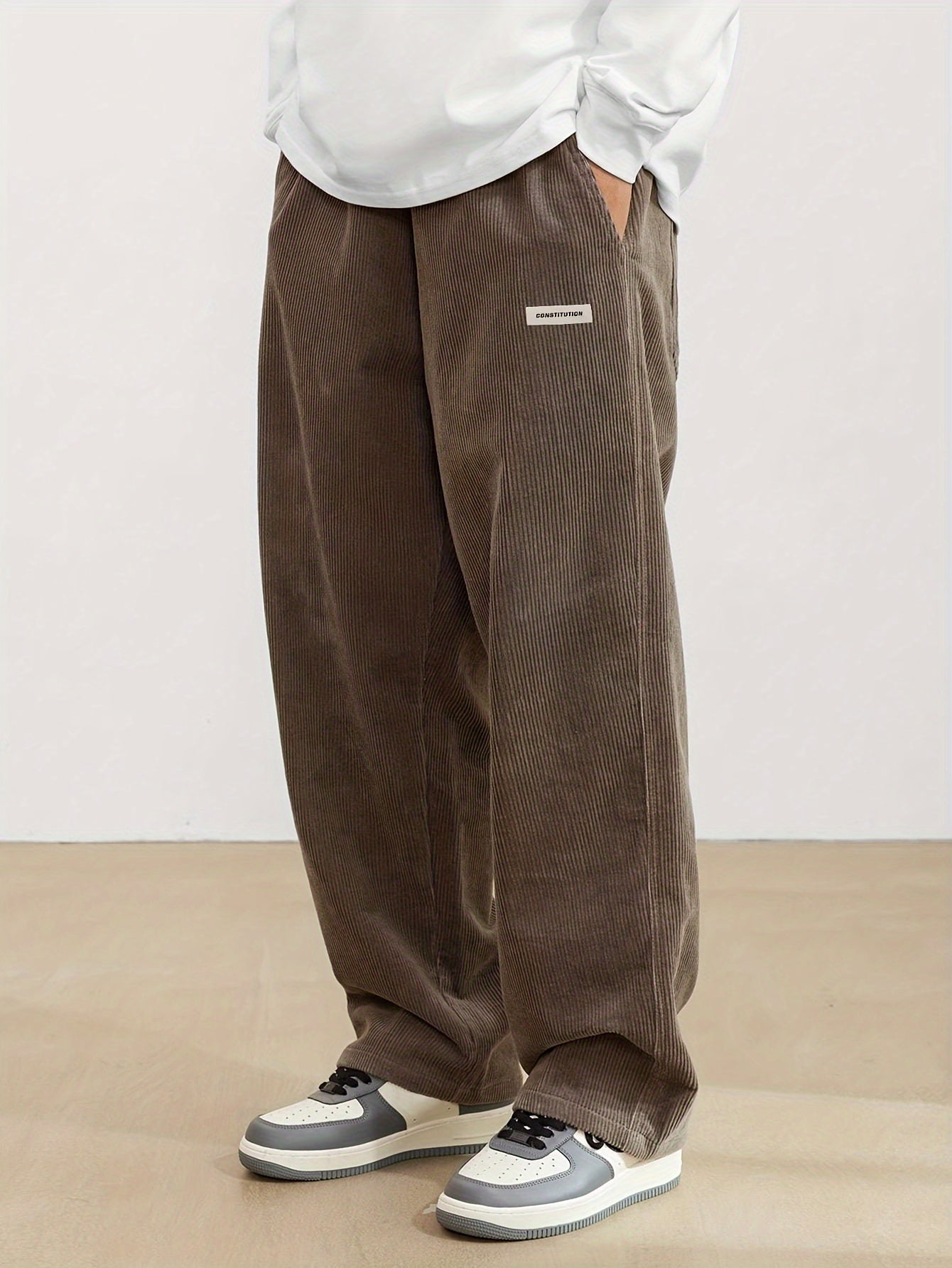 Iker - Pantalon en velours côtelé à poches pour hommes