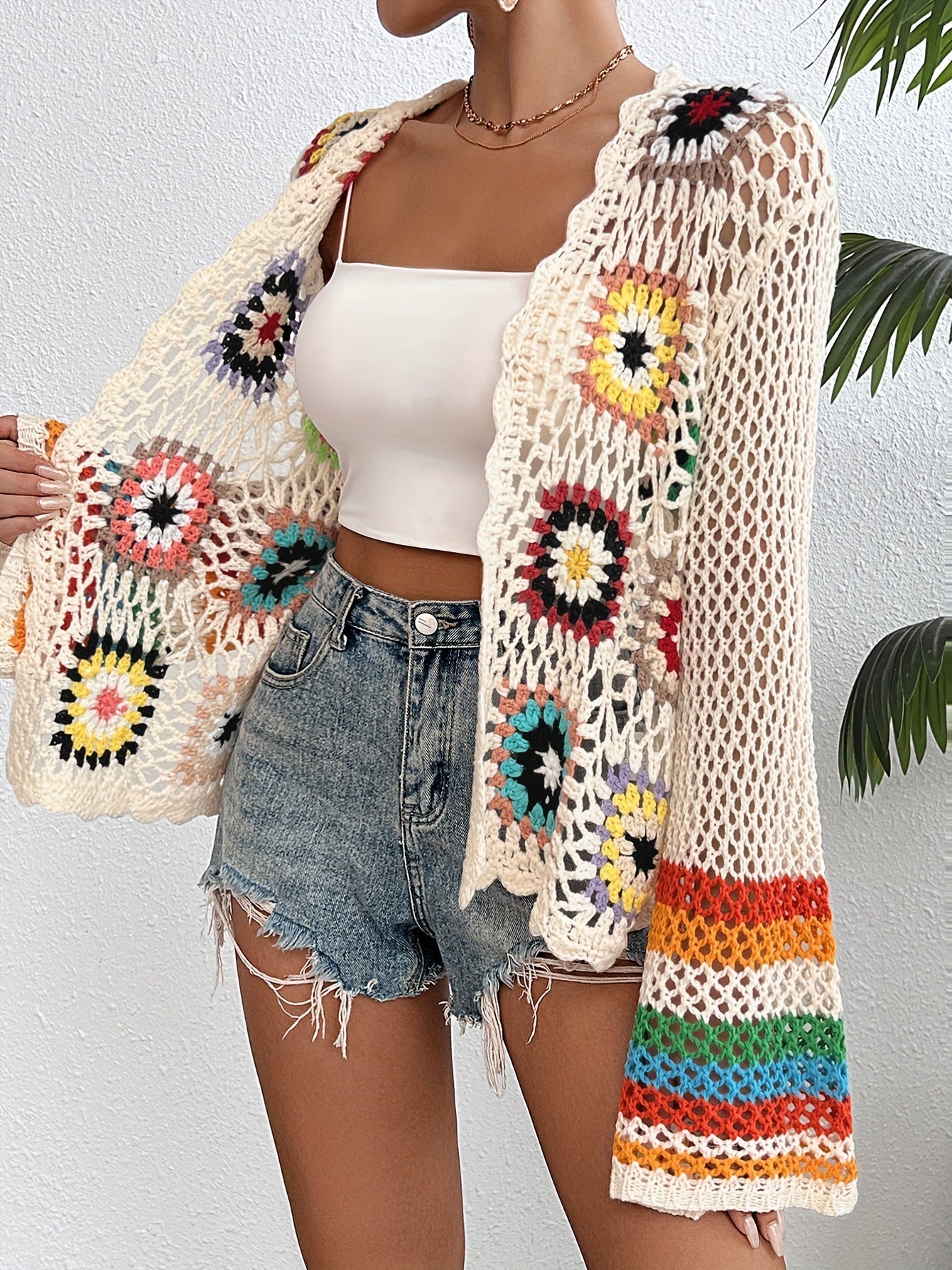 Veste en tricot crochetée pour le printemps et l'automne