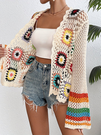 Veste en tricot crochetée pour le printemps et l'automne