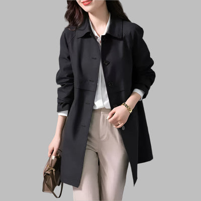 Vola | Trench-Coat de Printemps Mi-Long Ceinturé pour Femme
