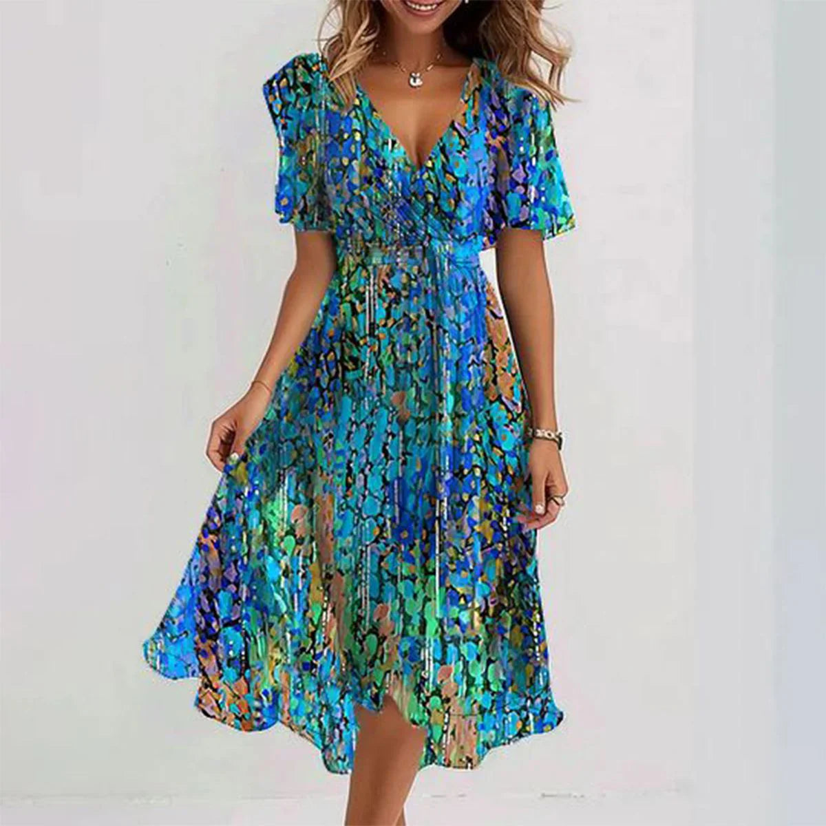CLARA | Robe Mini à Manches Courtes