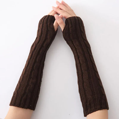 Zoë - Gants longs tricotés sans doigts pour plus de style