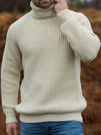 Allen - Pull à col roulé en laine tissée pour hommes