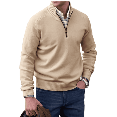 Osias - Pull décontracté avec fermeture éclair pour hommes