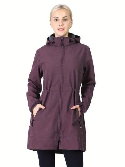 Lennox - Manteau long à capuche avec poches pour femmes