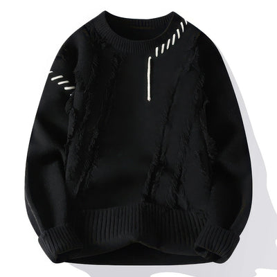 Justin - Pull à col roulé patchwork pour homme