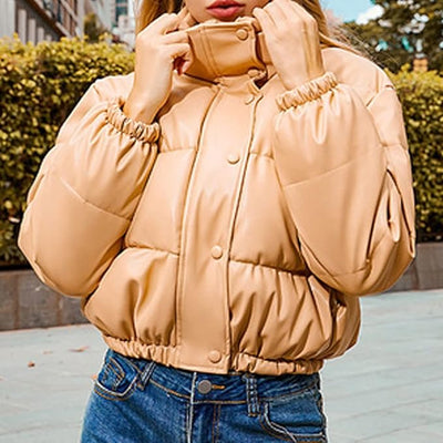 Amelia - Veste parka d'hiver en cuir épais